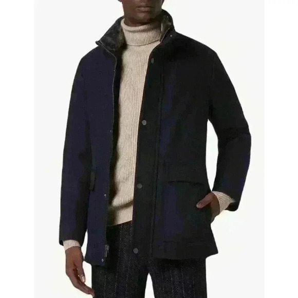 NWT Marc New York Andrew men’s wool car coat faux fur collar Brooks Size XL - Picture 1 of 9